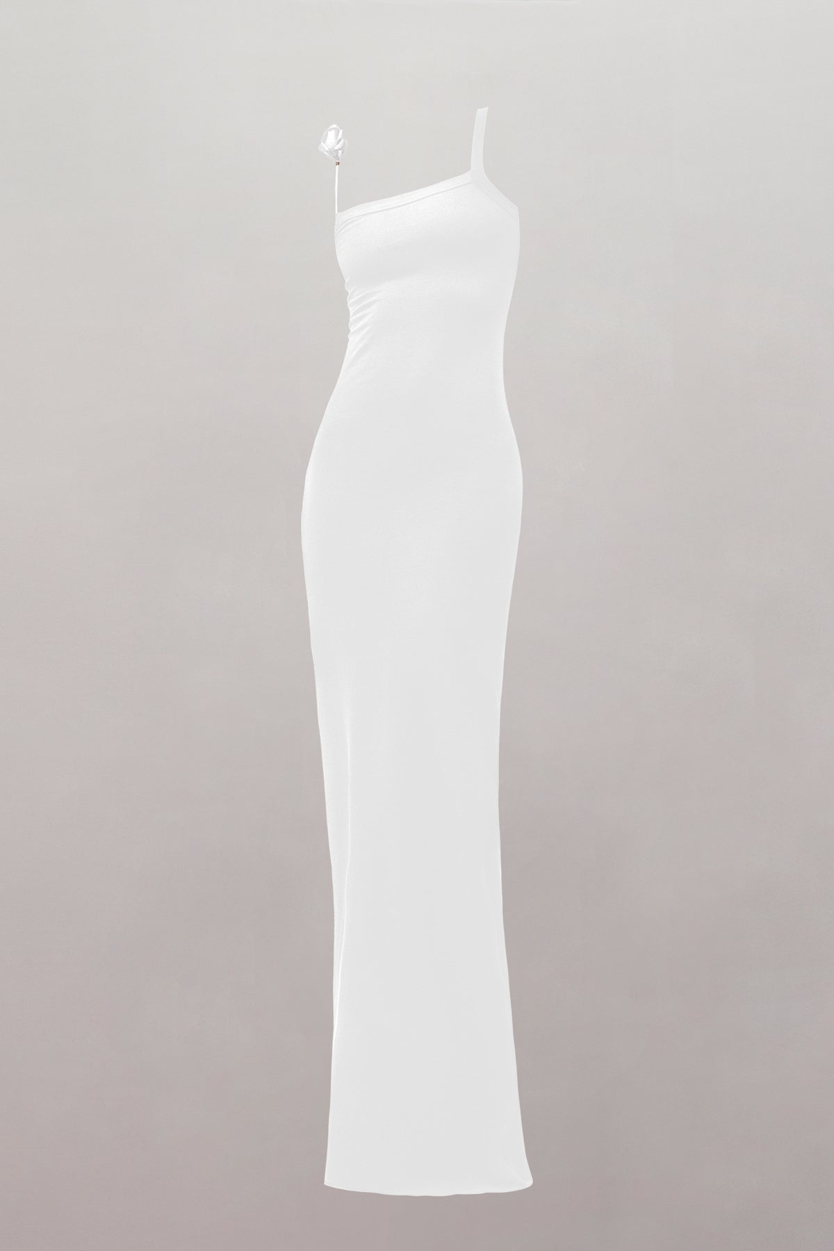 white rose maxi dress Surrealist White Rose Strap Maxi Dress in White